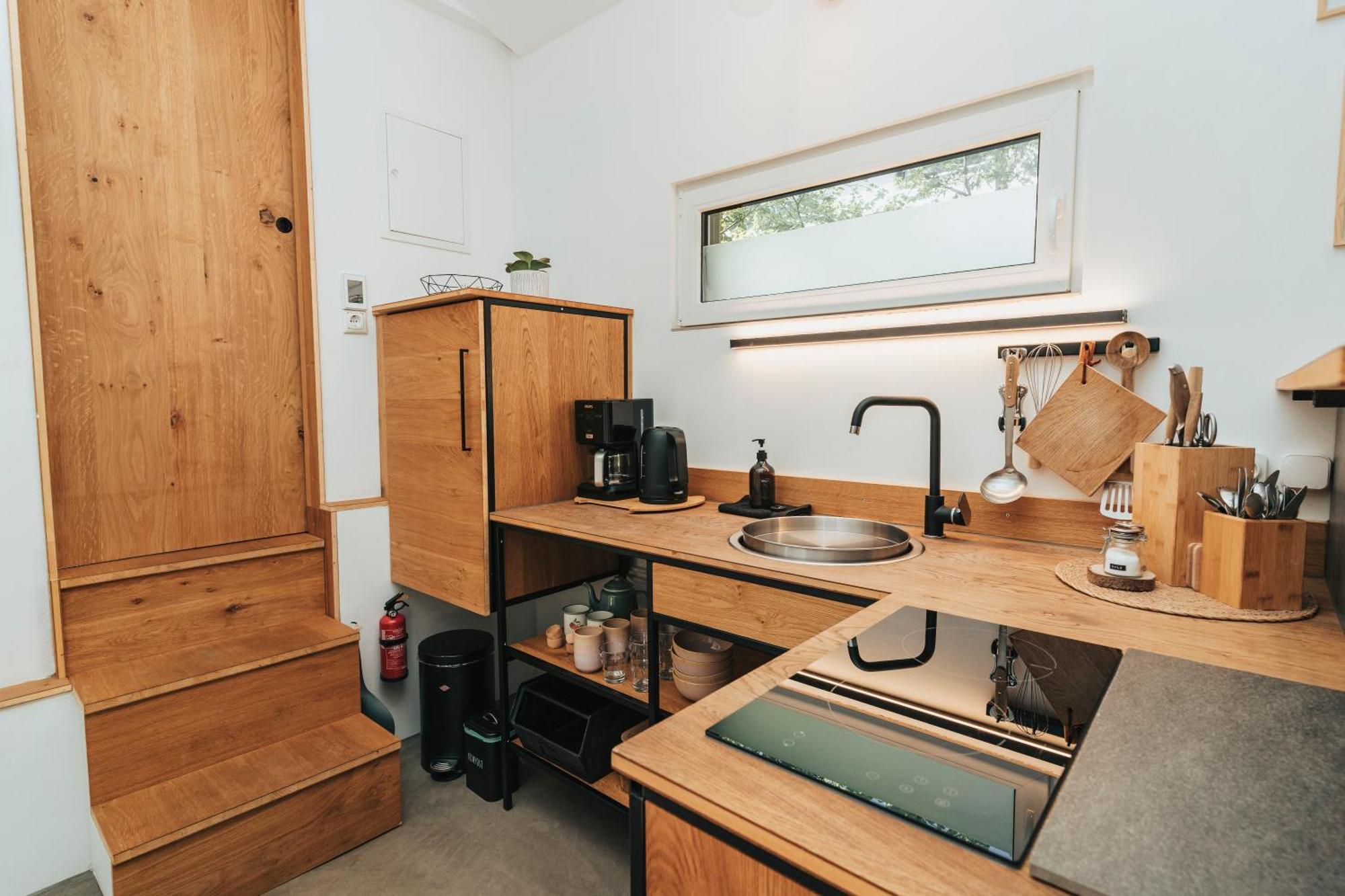 Modernes Tinyhouse Trailer Cabins Am Waldrand - Mit Seezugang Eging Exteriör bild